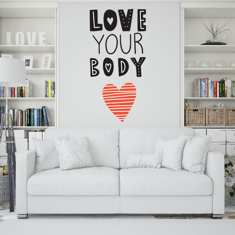 Αυτοκόλλητα τοίχου με Φράσεις Love your body